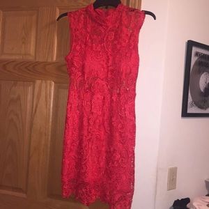 Red lace dress